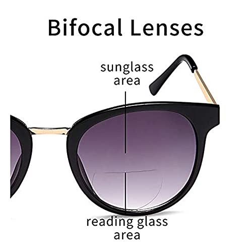 VVDQELLA Bifocal Reading Sunglasses with UV400 Protection Lens Metal Bridge f...