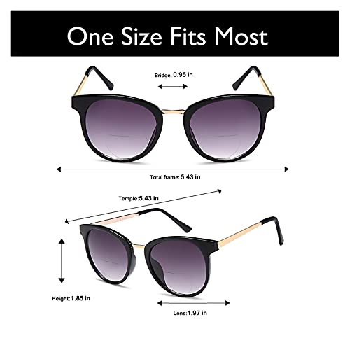 VVDQELLA Bifocal Reading Sunglasses with UV400 Protection Lens Metal Bridge f...