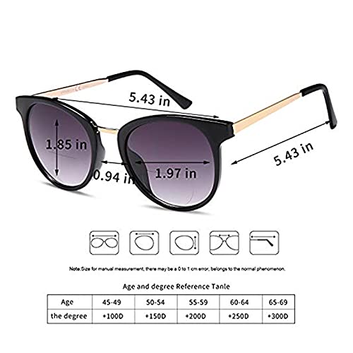 VVDQELLA Bifocal Reading Sunglasses with UV400 Protection Lens Metal Bridge f...