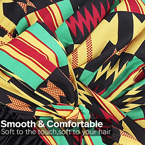 Satin Bonnet for Black Women Satin Lined Headwrap, Silk Bonnet for Curly Hair...