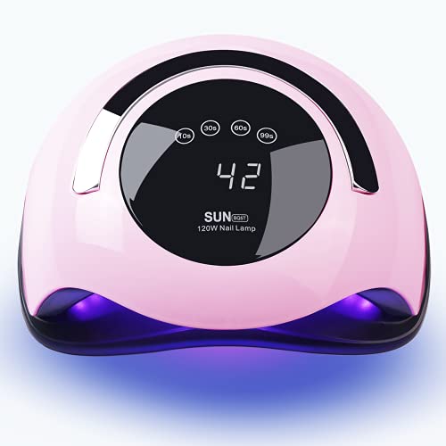 UV LED Nail Lamp, 120W Faster Gel Nail Dryer Professional Curing Lamp for Fin...