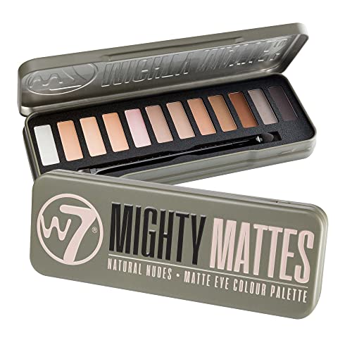 W7 Mighty Mattes Eyeshadow Palette - 12 Natural Nude Colors - Flawless Long-L...