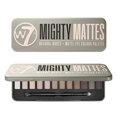 W7 Mighty Mattes Eyeshadow Palette - 12 Natural Nude Colors - Flawless Long-L...