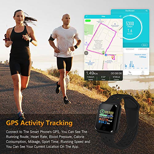 WAFA Fitness Tracker with Heart Rate Blood Pressure Monitor, Waterproof Sport...