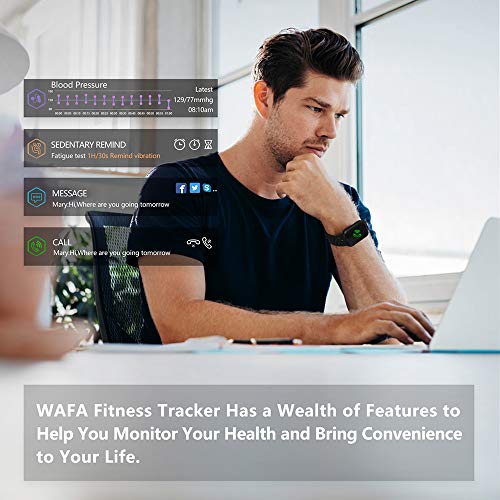 WAFA Fitness Tracker with Heart Rate Blood Pressure Monitor, Waterproof Sport...