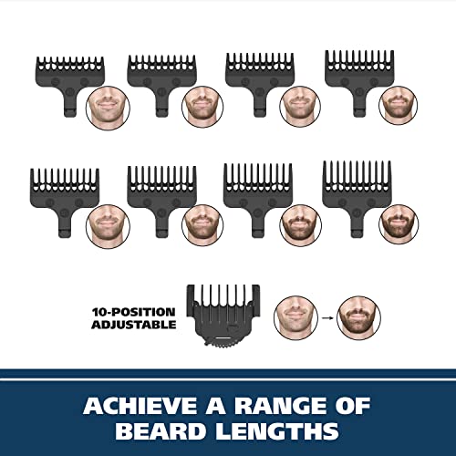 Wahl Stainless Steel Lithium Ion+ Beard and Nose Trimmer for Men, Hair Clippe...