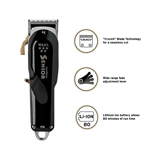 Wahl Professional 5 Star Series Cordless Senior Clipper with Adjustable Blade...
