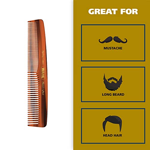 Wahl Beard, Mustache, & Hair Styling Comb for Men's Grooming - Handcrafted & ...
