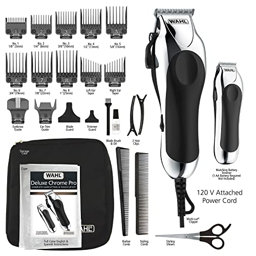 Wahl Clipper Deluxe Chrome Pro, Complete Hair and Beard Clipping and Trimming...