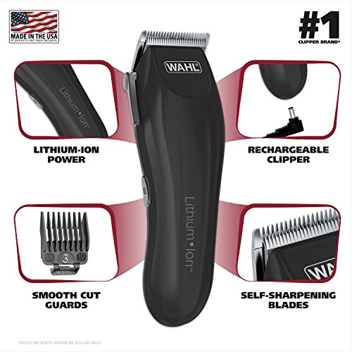 Wahl Clipper Lithium-Ion Cordless Haircutting Kit - Rechargeable Grooming and...