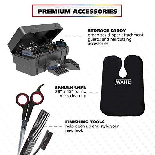 Wahl Clipper Pro Series Platinum Haircutting Combo Kit with Barber Shears - M...
