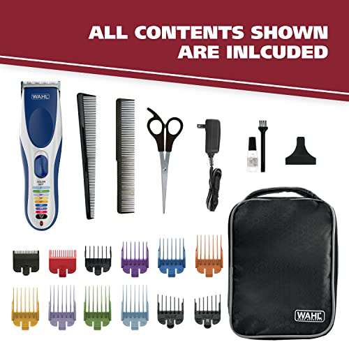 Wahl Color Pro Cordless Rechargeable Hair Clipper & Trimmer – Easy Color-Code...