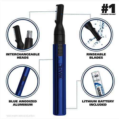 Wahl Lithium Two-In-One Pen Detail Trimmer for Nose, Ear, Neckline, Eyebrow, ...
