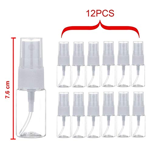 12 Pack 0.35oz/10ml Empty Small Spray Bottle, Clear Plastic Fine Mist Mini Sp...