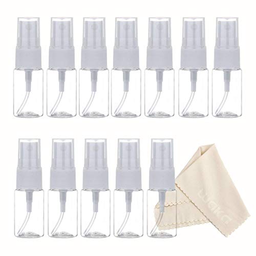 12 Pack 0.35oz/10ml Empty Small Spray Bottle, Clear Plastic Fine Mist Mini Sp...
