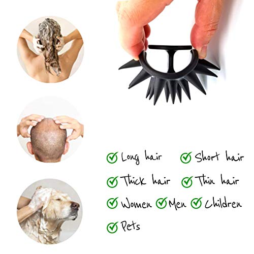 (2 Pack) Hair Shampoo Brush Head Scalp Massager Scrubber, Mold-free One-piece...
