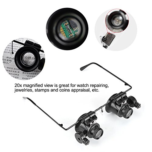 Professional Watch Repair Eye Glasses 20 x Magnifying Magnifier Jeweler Tool ...