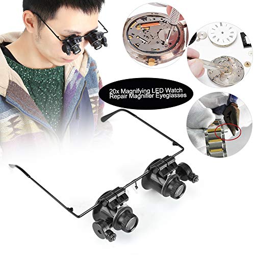 Professional Watch Repair Eye Glasses 20 x Magnifying Magnifier Jeweler Tool ...