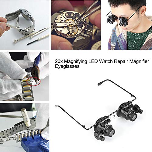 Professional Watch Repair Eye Glasses 20 x Magnifying Magnifier Jeweler Tool ...