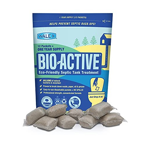 Walex BIO-31112 Bio-Active Drop-Ins Septic Additive, 12 Pack, 1 years supply,...