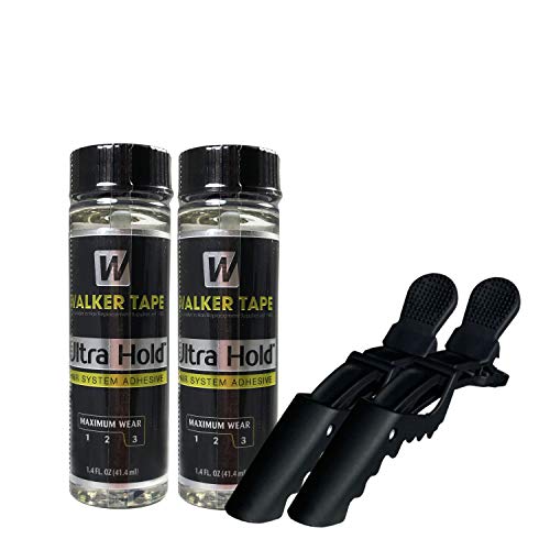2pcs Ultra Hold Hair System Adhesive 1.4oz w/ 2pcs Hair Clip Bundle Saver Pac...