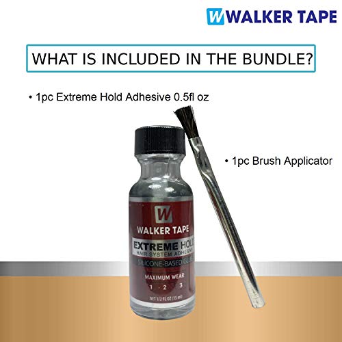 Extreme Hold Wig Glue 0.5oz w/Wig Glue Brush Bundle Saver Pack | Waterproof I...