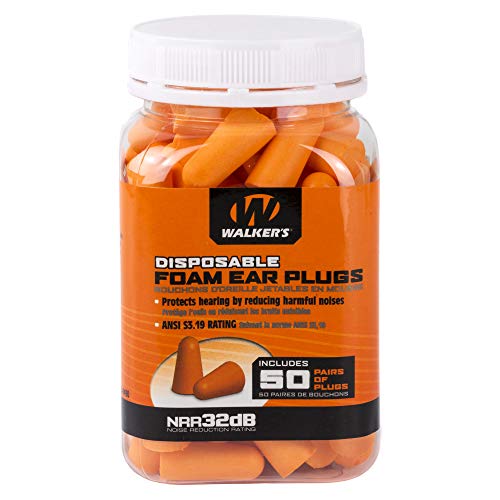 Walker's Foam Ear Plug Jar (100 Count), Orange