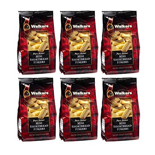 Walkers Shortbread Mini Fingers Shortbread Cookies, 4.4 Ounce Bag (Pack of 6)
