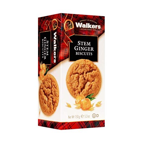 Walkers Shortbread Stem Ginger Scottish Cookies, 5.3 Ounce Box (Pack of 6)