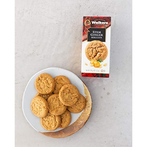 Walkers Shortbread Stem Ginger Scottish Cookies, 5.3 Ounce Box (Pack of 6)