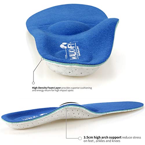 Walkomfy Plantar Fasciitis Pain Relief Orthotics - Flat Feet Arch Support Ins...