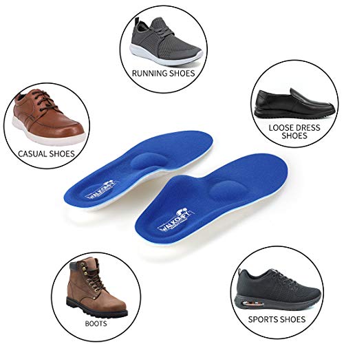 Walkomfy Plantar Fasciitis Pain Relief Orthotics - Flat Feet Arch Support Ins...