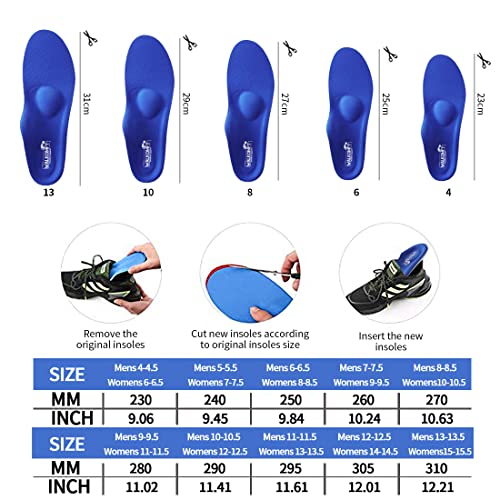 Walkomfy Plantar Fasciitis Pain Relief Orthotics - Flat Feet Arch Support Ins...