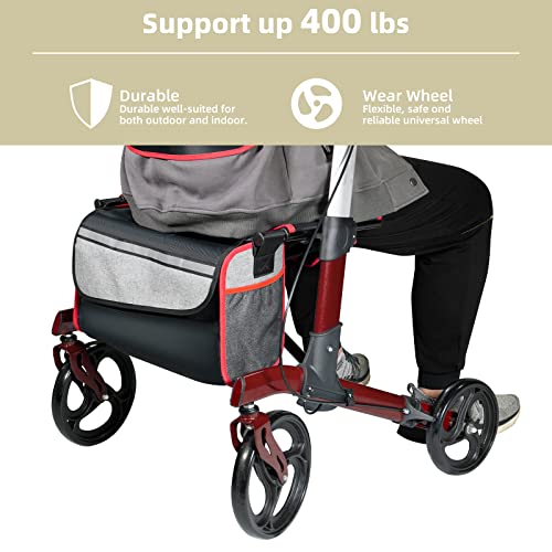 Walroll Heavy Duty Walkers for Seniors, Bariatric Walker Support Up 400lbs wi...