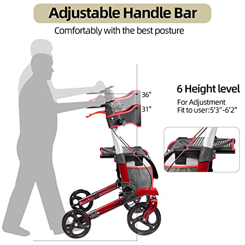 Walroll Heavy Duty Walkers for Seniors, Bariatric Walker Support Up 400lbs wi...