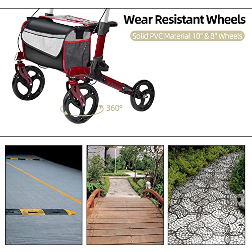 Walroll Heavy Duty Walkers for Seniors, Bariatric Walker Support Up 400lbs wi...