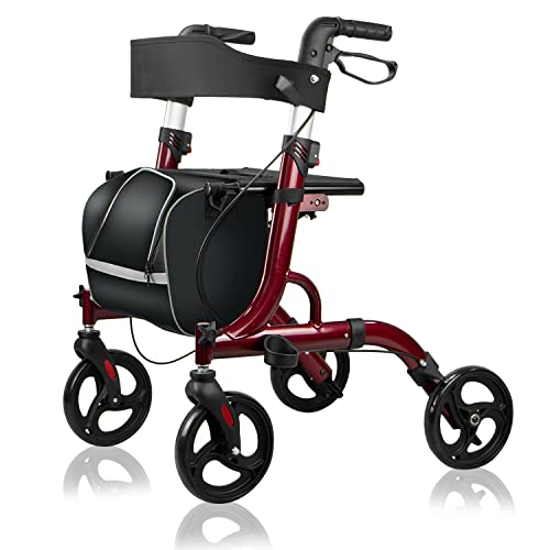 Walroll Walkers for Seniors, Rollator Walker Folding Lightweight Rolling Walk...