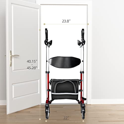 Walroll Walkers for Seniors, Upright Rollator Walker with Seat, Lightweight S...