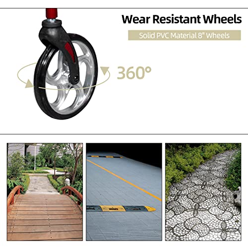 Walroll Walkers for Seniors, Upright Rollator Walker with Seat, Lightweight S...