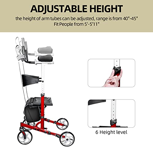 Walroll Walkers for Seniors, Upright Rollator Walker with Seat, Lightweight S...