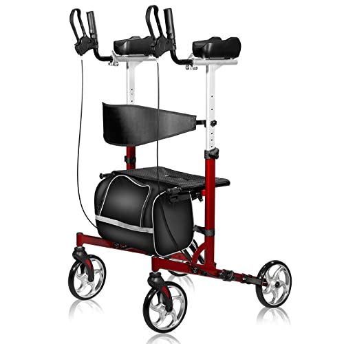 Walroll Walkers for Seniors, Upright Rollator Walker with Seat, Lightweight S...