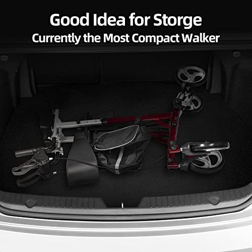 Walroll Walkers for Seniors with 10" Front Wheels, Upright Rollator Walker wi...