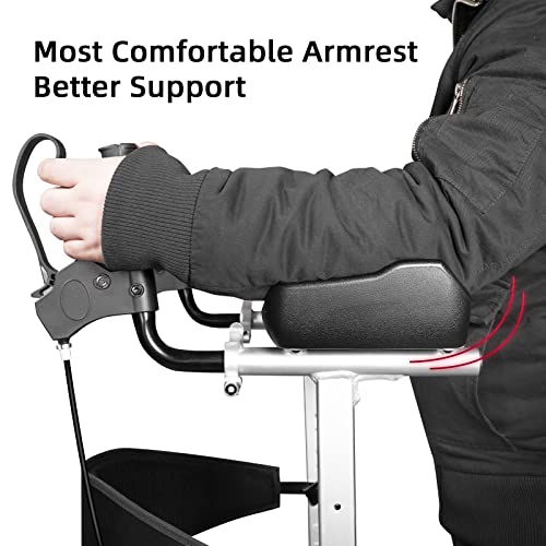 Walroll Walkers for Seniors with 10" Front Wheels, Upright Rollator Walker wi...