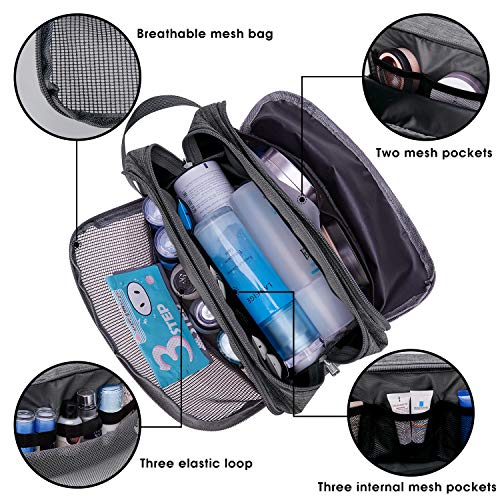 Toiletry Bag Small Nylon Dopp Kit Lightweight Shaving Bag for Men and Women (...