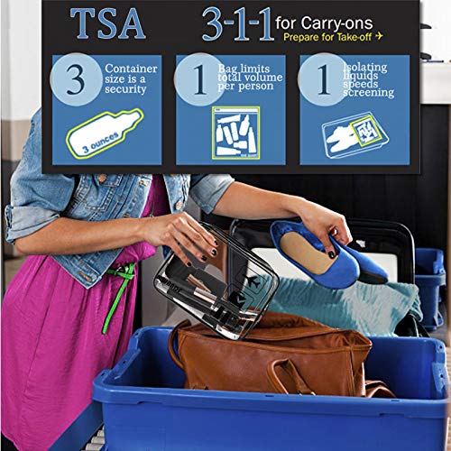 TSA Approved Clear Travel Toiletry Bag wih Zippers Carry-on Travel Accessorie...