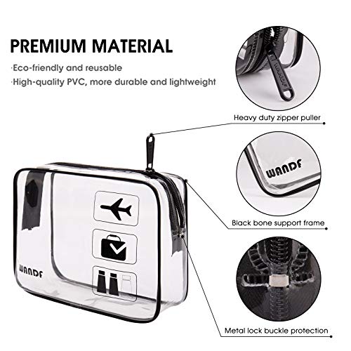 TSA Approved Clear Travel Toiletry Bag wih Zippers Carry-on Travel Accessorie...