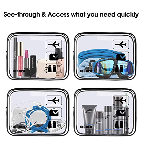 TSA Approved Clear Travel Toiletry Bag wih Zippers Carry-on Travel Accessorie...