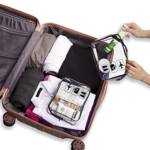 TSA Approved Clear Travel Toiletry Bag wih Zippers Carry-on Travel Accessorie...