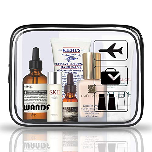 TSA Approved Clear Travel Toiletry Bag wih Zippers Carry-on Travel Accessorie...