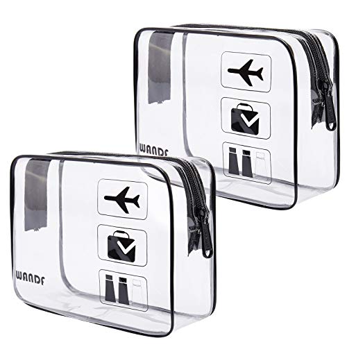 TSA Approved Clear Travel Toiletry Bag wih Zippers Carry-on Travel Accessorie...